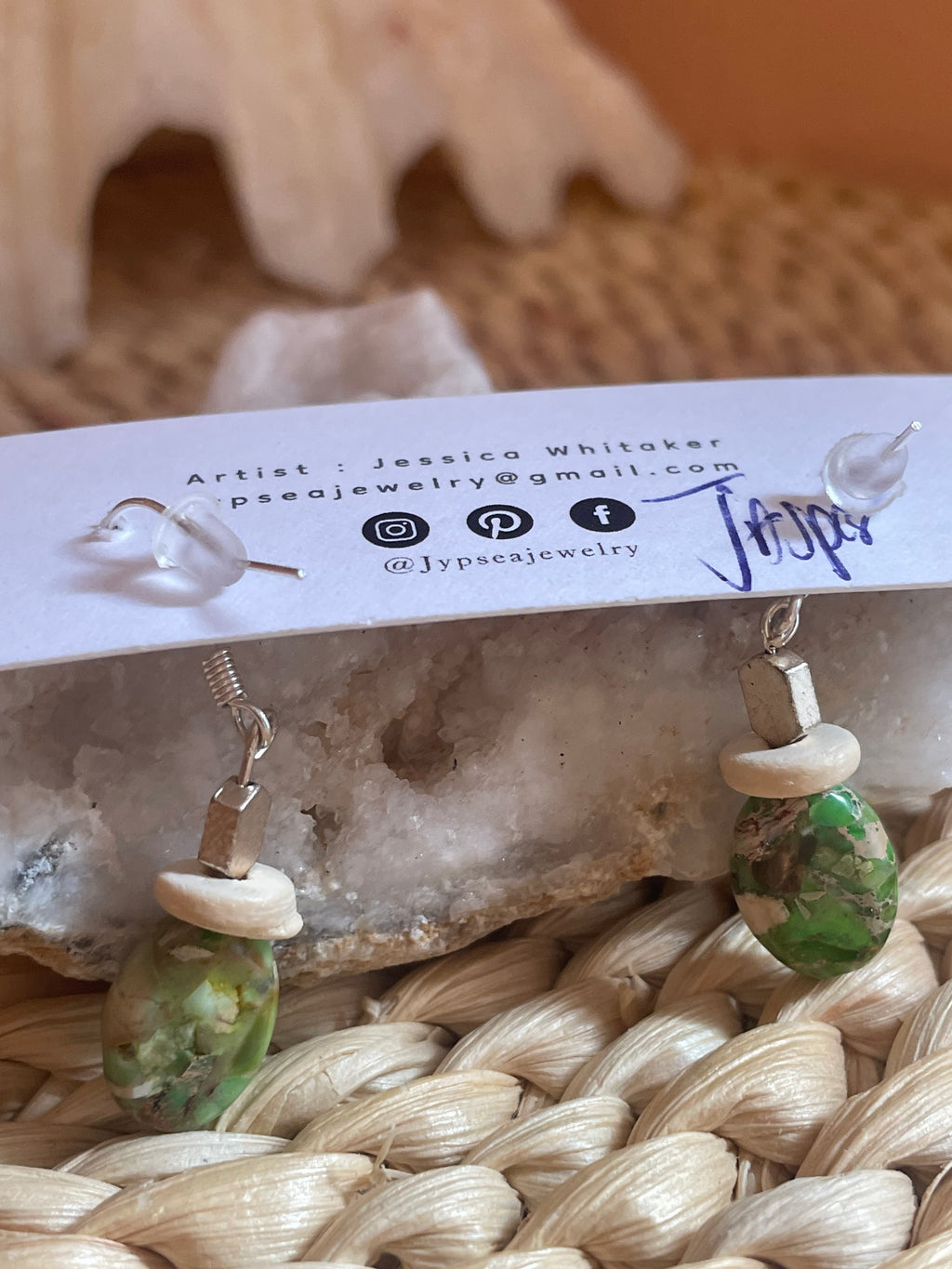 Green Jasper Dangles