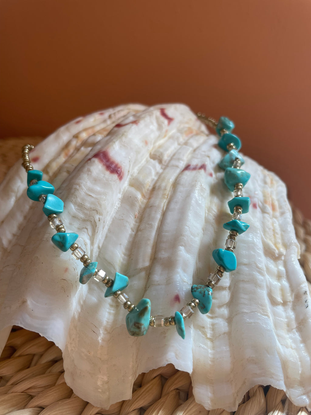 Beaded Turquoise Choker Necklace