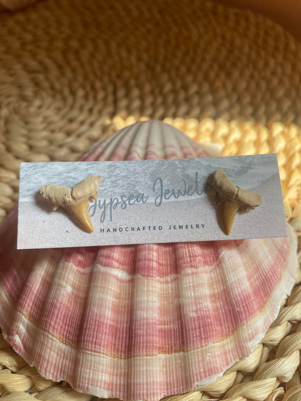 Authentic Shark Teeth Stud Earrings