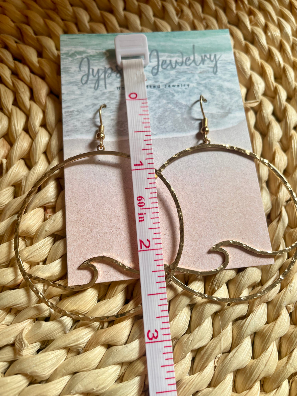 Hammered Brass Wave Earrings