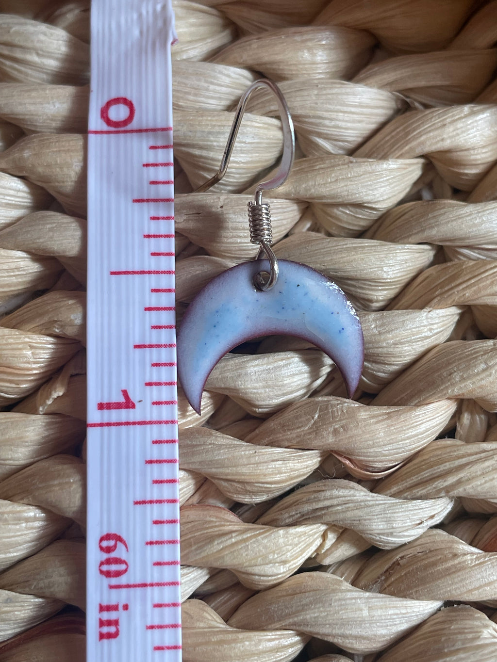 Crescent Moon Enamel Dangle Earrings
