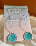 Copper with Torch Fired Enamel Disc Earrings