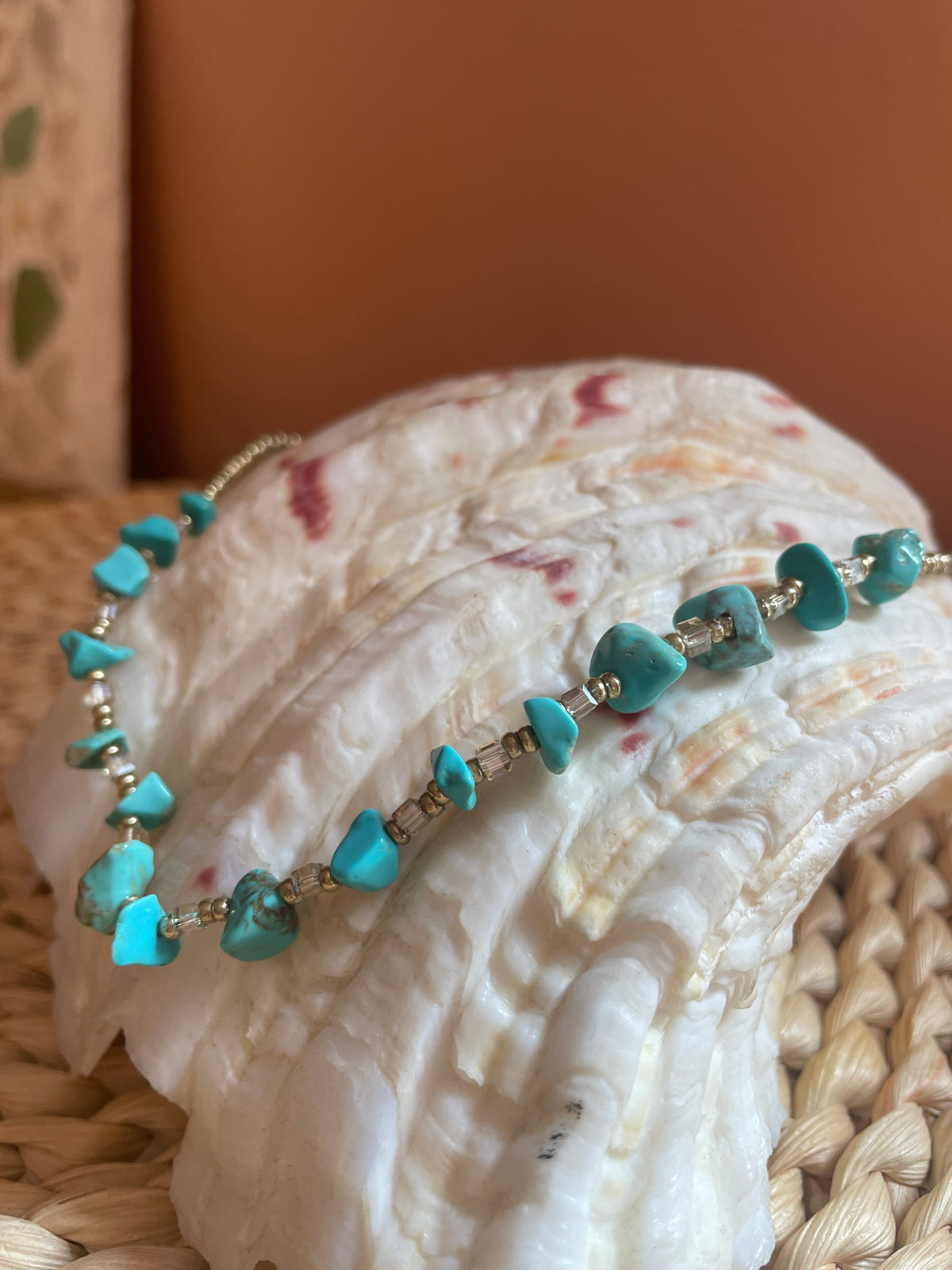 Beaded Turquoise Choker Necklace