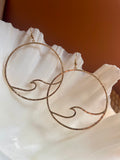 Hammered Brass Wave Earrings